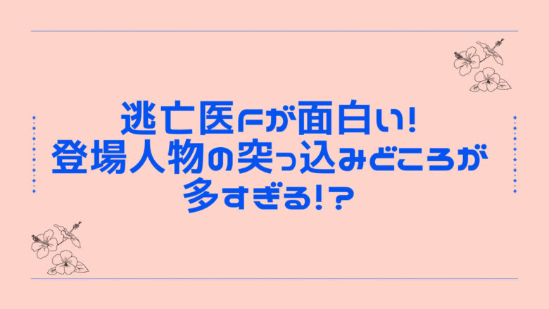 逃亡医F感想　ツッコミどころ満載で面白い